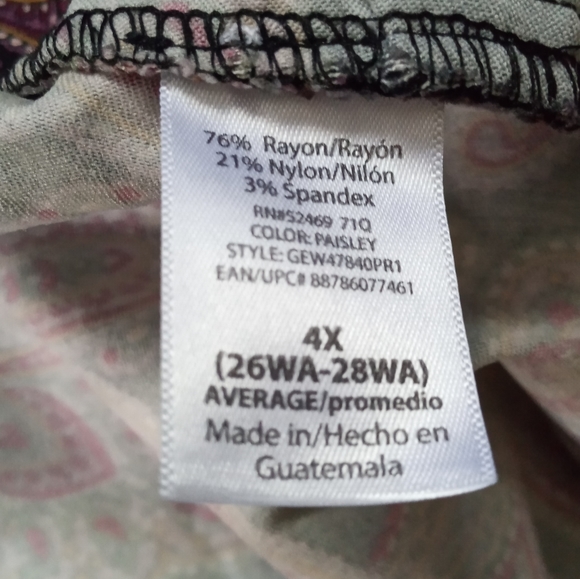 Plus size 4x Women's paisley print pants - Picture 4 of 4